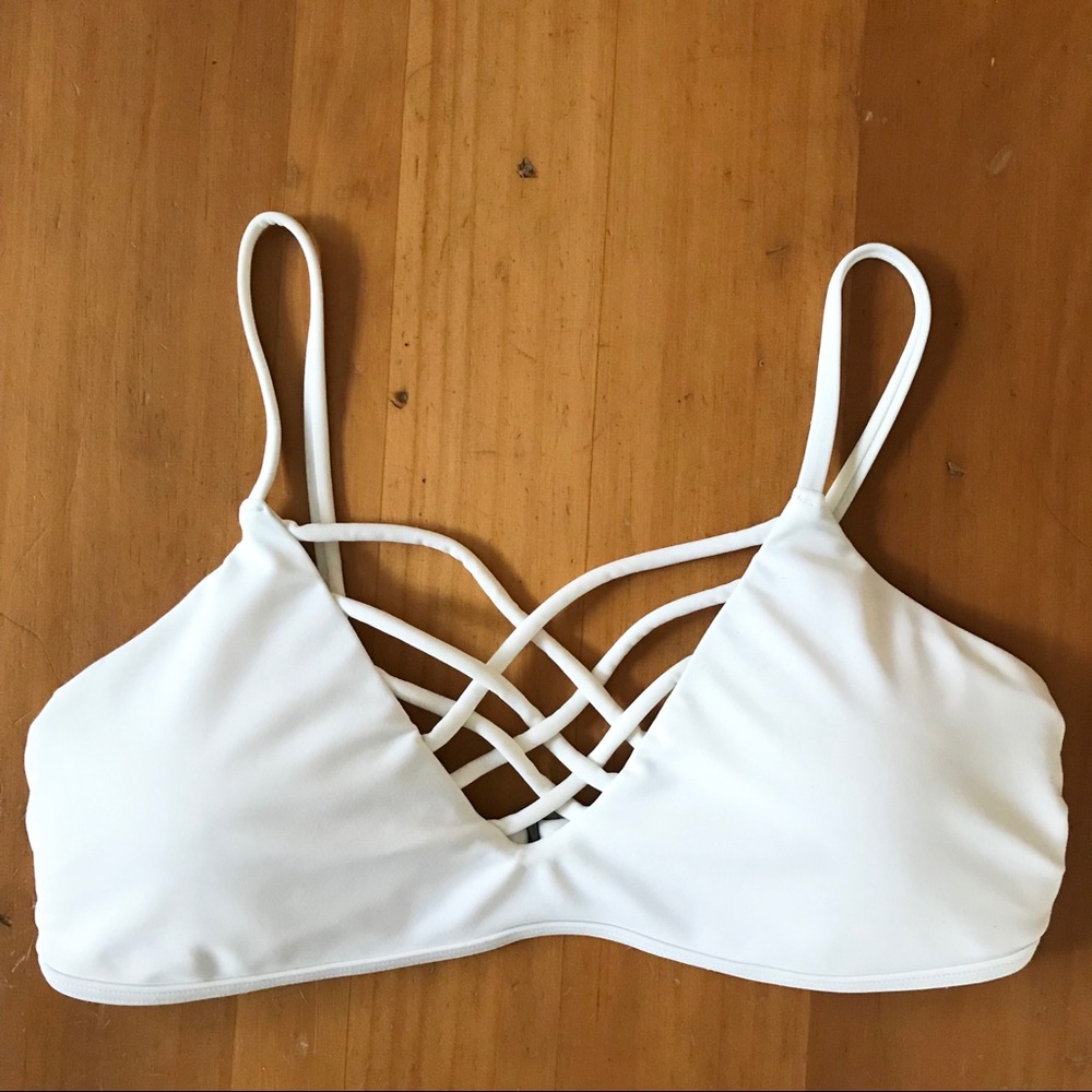 hollister co. white bikini top